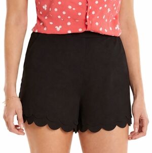 LC Lauren Conrad Black High-Waist Scallop Hem Shorts